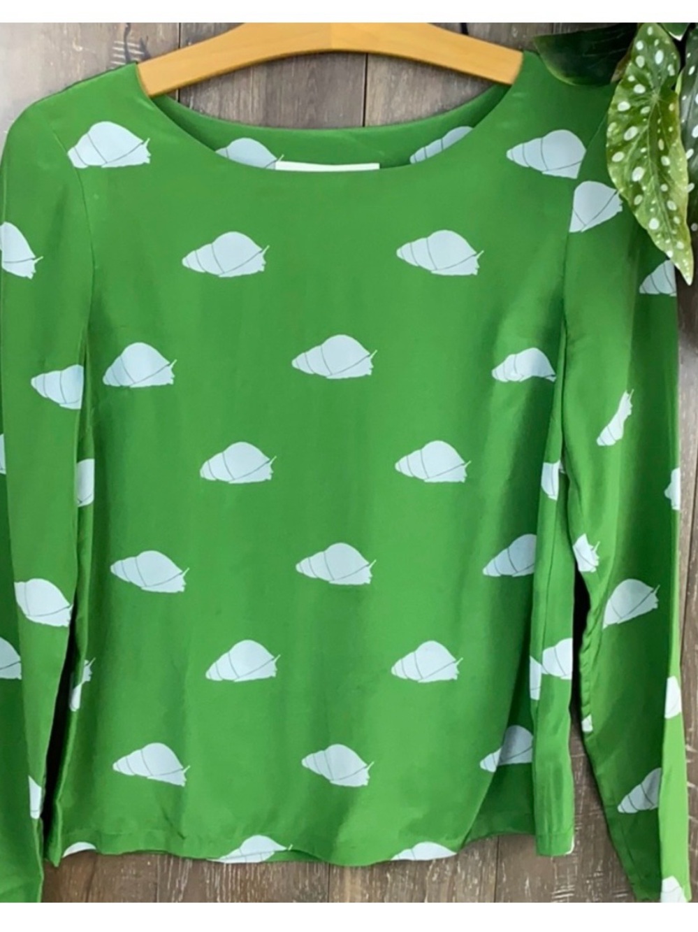 Anthropologie In Clouds by Charlotte Taylor Long Sleeve Silk Shirt